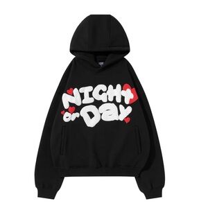 Dark grey (charcoal) Night or Day graphic hoodie